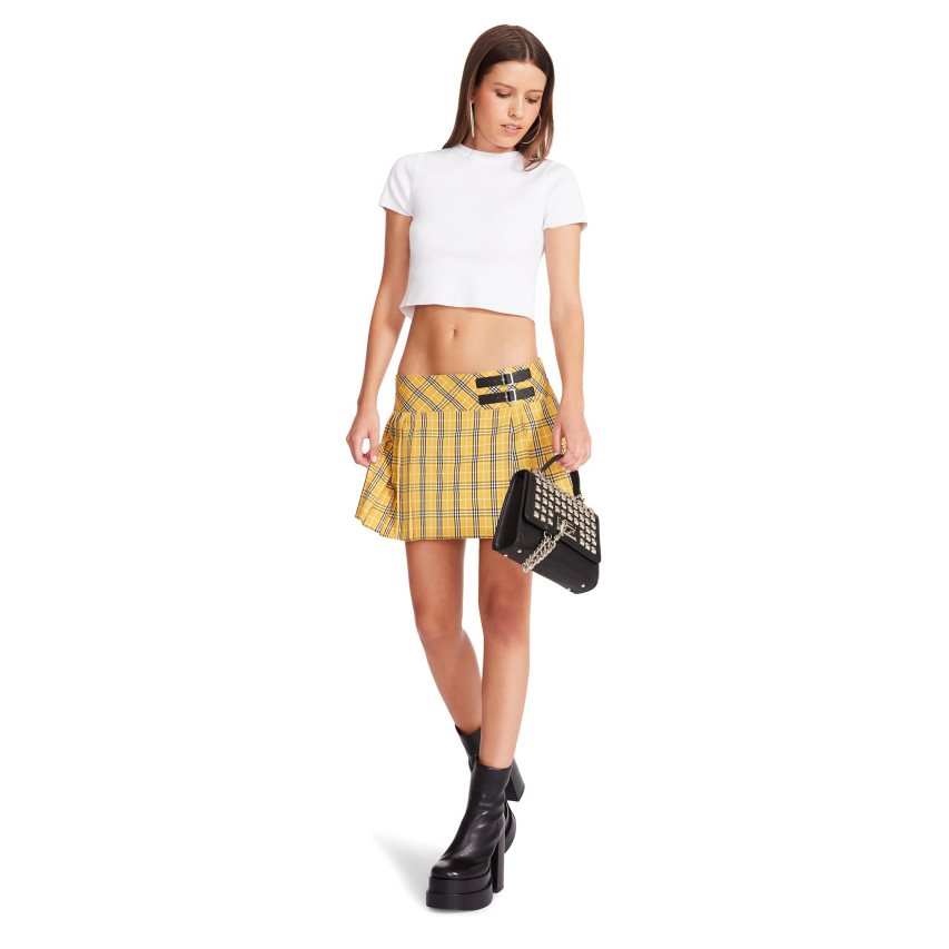 Falda Steve Madden Cher Plaid Mujer Amarillo | ES KX8S39